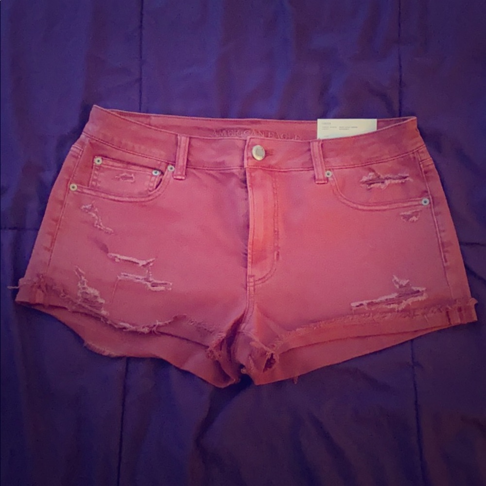 AE stretch tomgirl shortie red NWT Sz 12